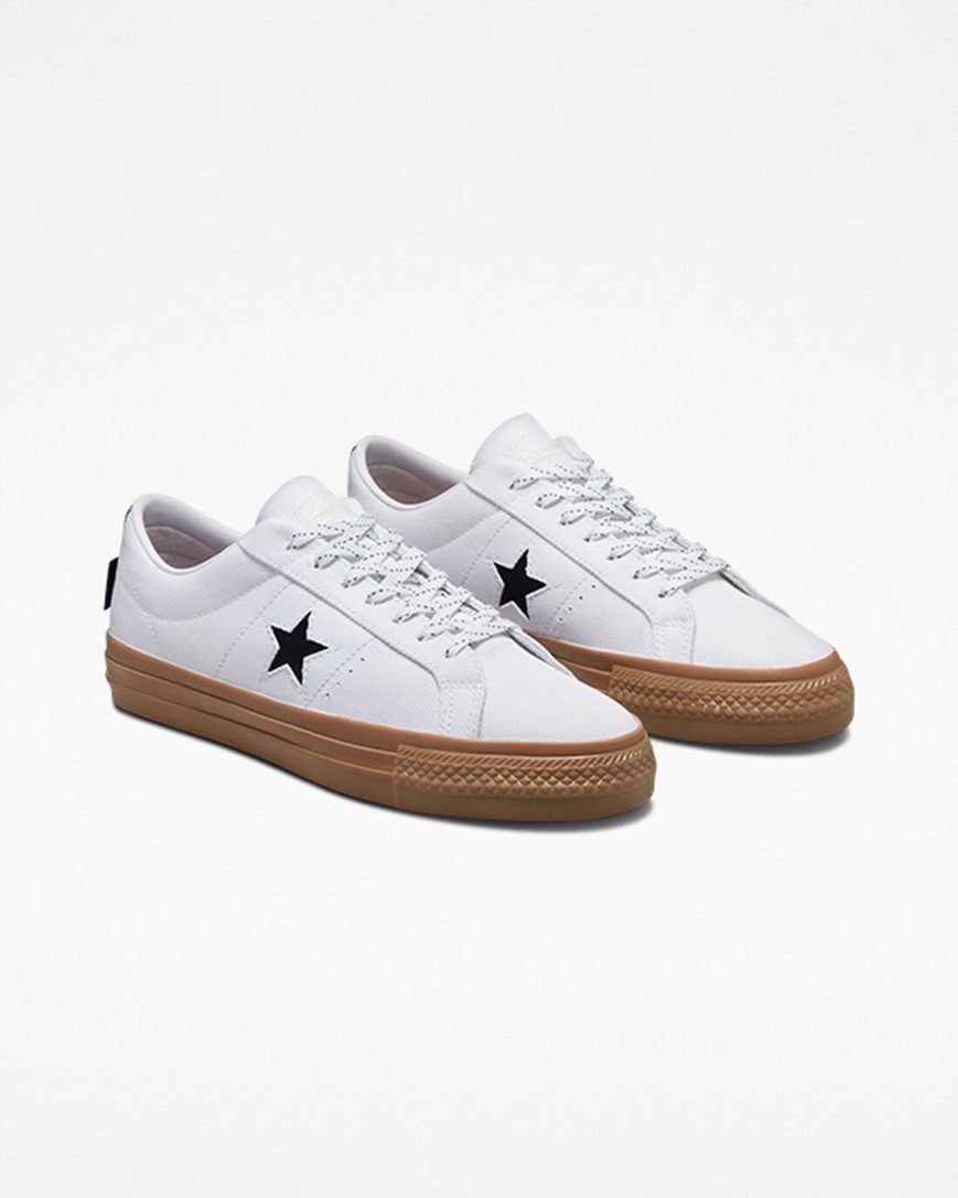 Zapatillas Skate Converse One Star Pro Cordura Canvas Hombre Blancas Negras | PE P4587L